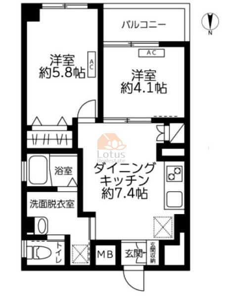 綾瀬フレンドハイツ304間取図