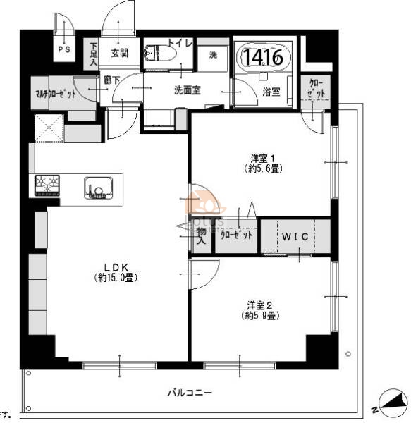 マンション新宿御苑504間取図