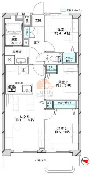 トーア辰巳マンション522間取図