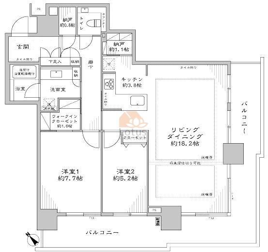 ザクレストタワー1509間取図