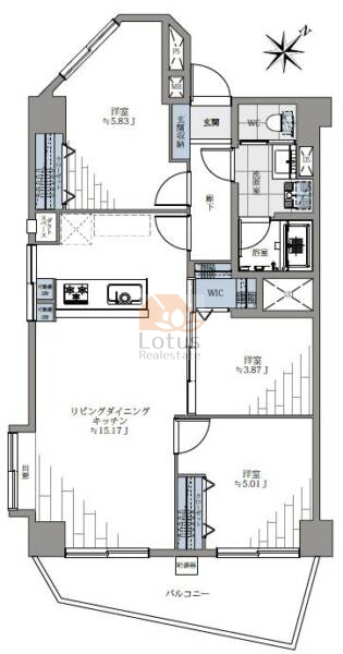 マンション中野ソレイユ603間取図