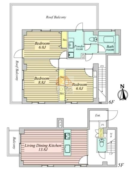 中銀第2小石川マンシオン501間取図