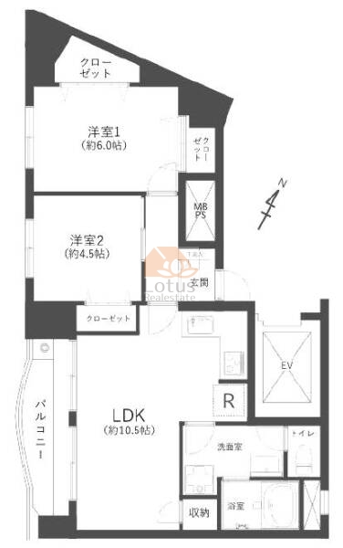 ロータリーマンション601間取図