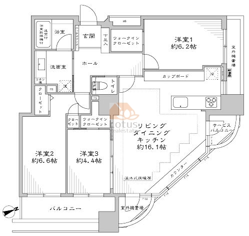 西早稲田シティタワー601間取図