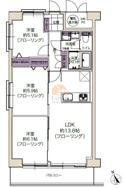 ネオコーポ第２お花茶屋201間取図