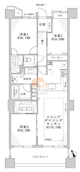 ザパームス日本橋リバーサイドタワー302間取図