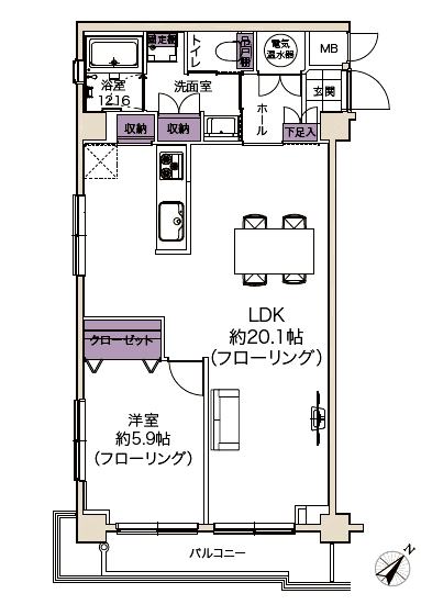 箱崎ダイヤマンション201間取図