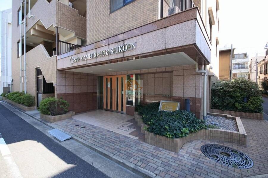 セザール亀戸東公園1｜エントランス前は亀戸東公園があり、環境も良いです。