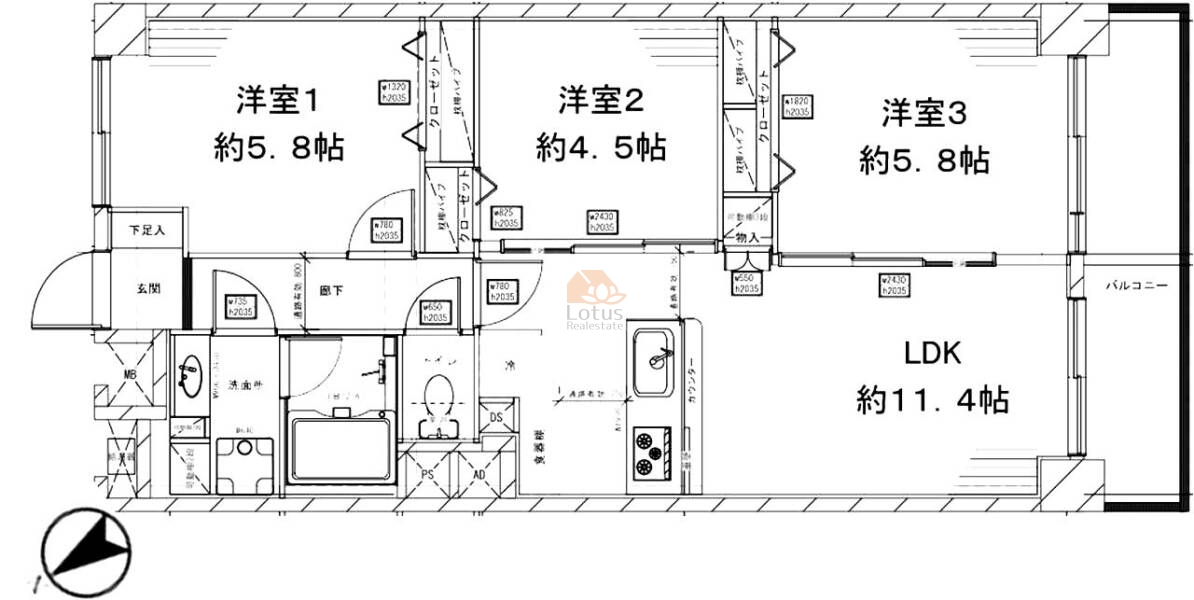 イトーピア東陽町マンション1022間取図