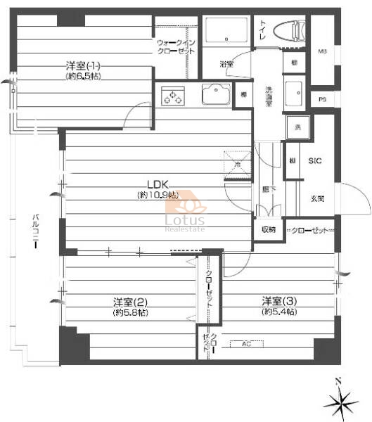 祖師谷大蔵サマリヤマンション301間取図