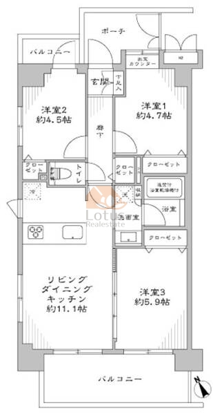 エクセルシオール西新宿201間取図