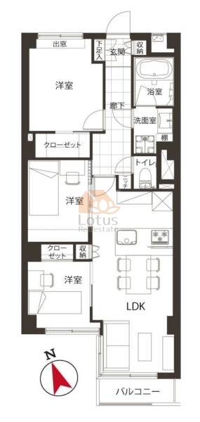 信開ダイナスティ亀戸306間取図