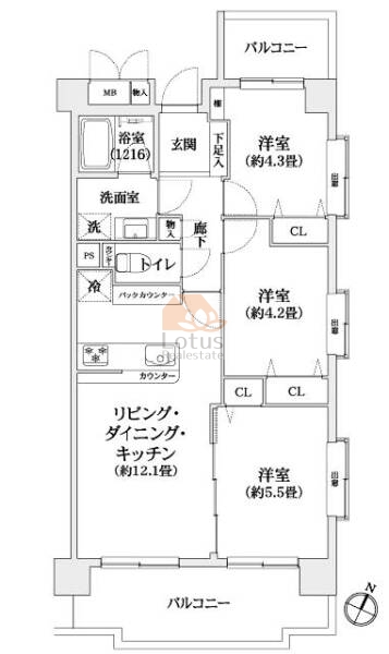 エヴァーグリーン東立石406間取図