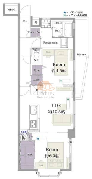 ライオンズマンション五反野第５506間取図