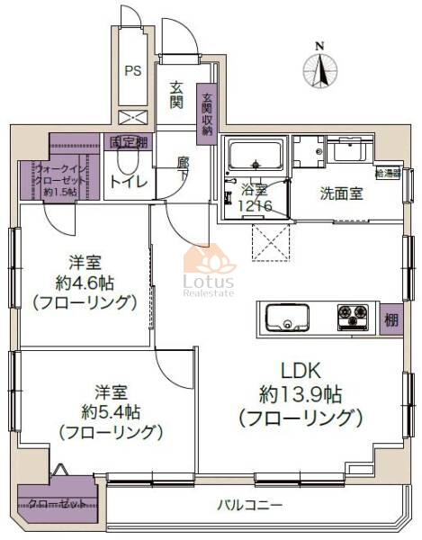 駒形橋ハイツ501間取図