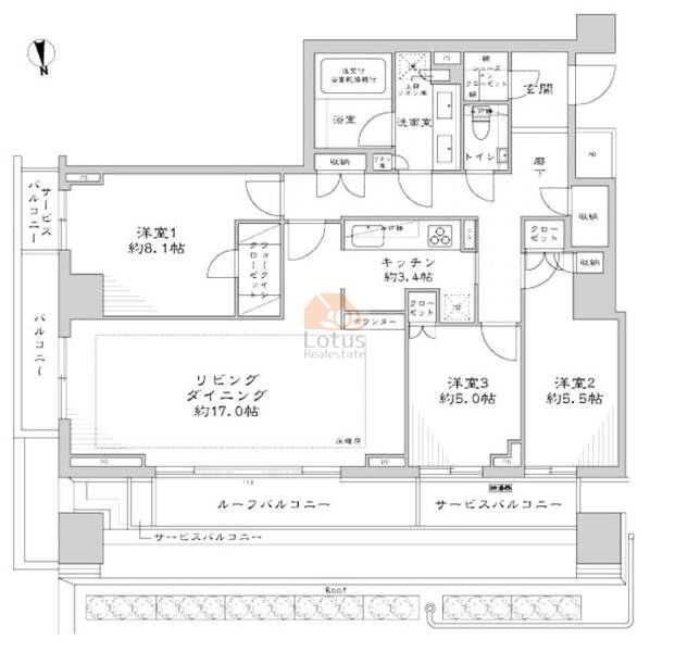 パークナード恵比寿606間取図