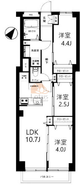 戸山マンション832間取図