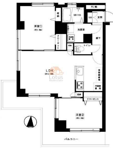 幡ヶ谷コーエイマンション401間取図