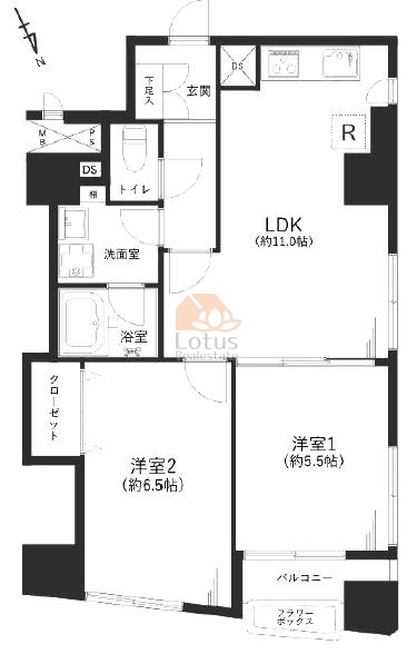 シティハイムコスモ401間取図