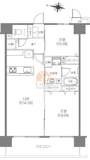 クレアシティ大島502間取図