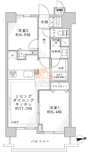 ライオンズマンション白金台306間取図