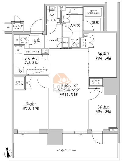 パークコート浜離宮ザタワー1107間取図