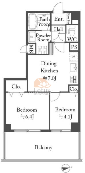 ライオンズマンション田端第２404間取図