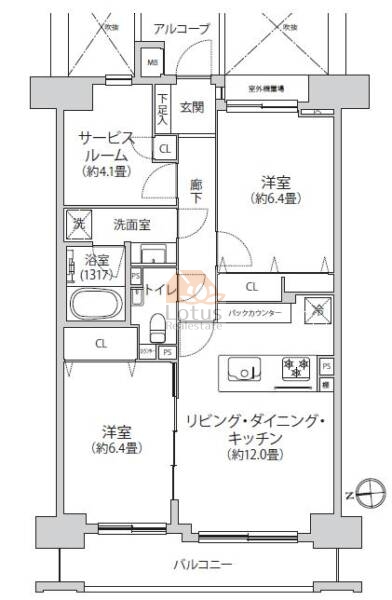 藤和菊川ホームズ202間取図