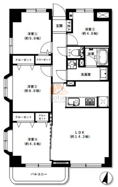 アークステージ北綾瀬401間取図