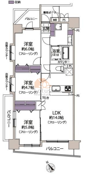 モリス千住曙町201間取図