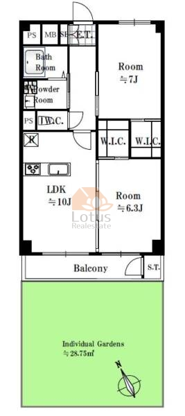 弦巻ハイツ111間取図