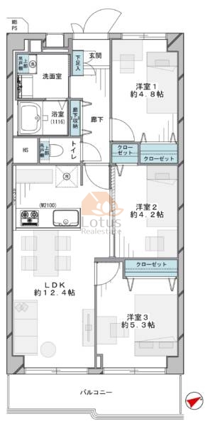 梅島グリーンマンション206間取図