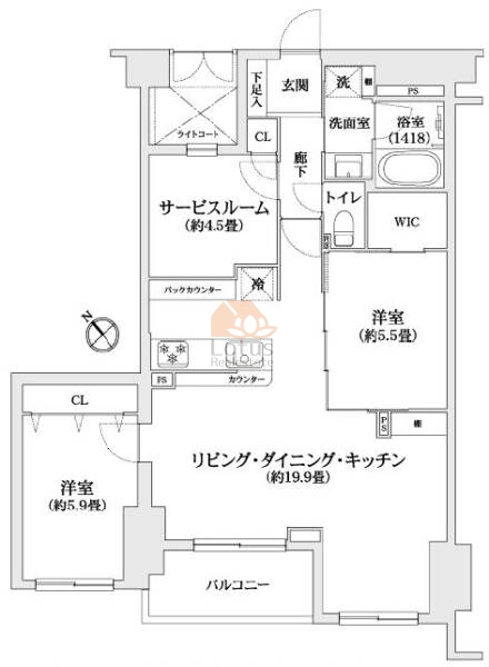 バームステージ船堀402間取図