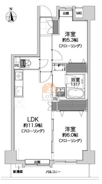 上野入谷シティハウス302間取図