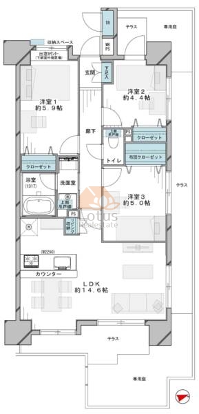 ライオンズガーデン町屋111間取図