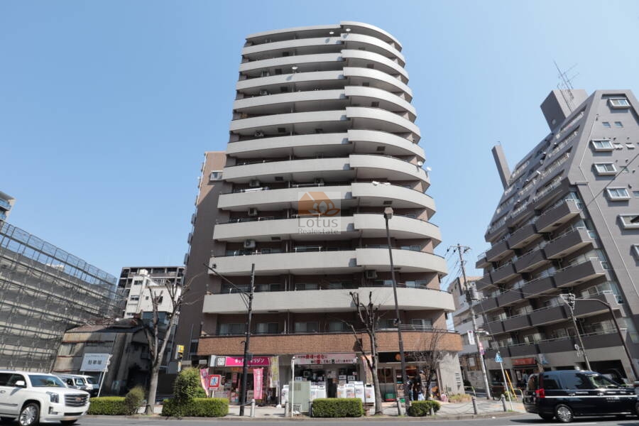 パロス日暮里外観11｜パロス日暮里あ、平成11年に建てられた13階建、総戸数57戸の中規模なマンションです。