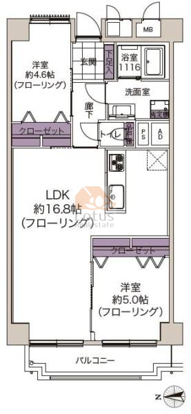 西尾久ビューハイツ101間取図