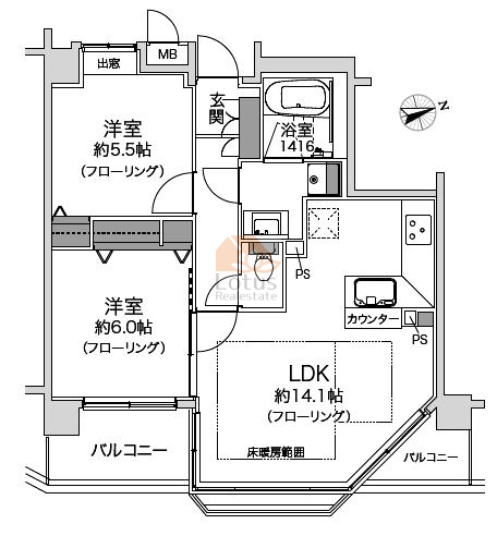 ランドステージ高井戸202間取図