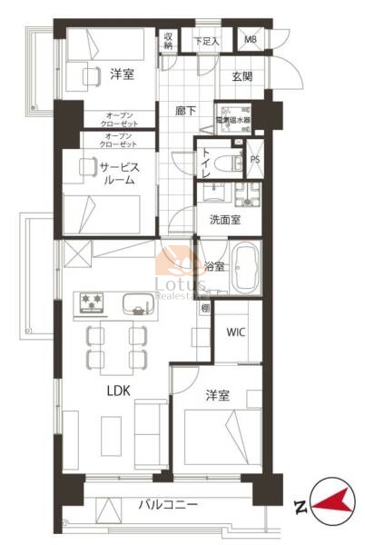 東駒形ハイデンス701間取図