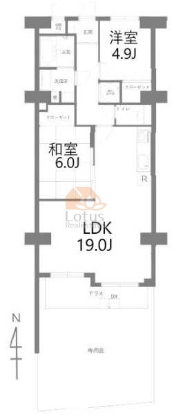 ライオンズマンション北千住第6101間取図