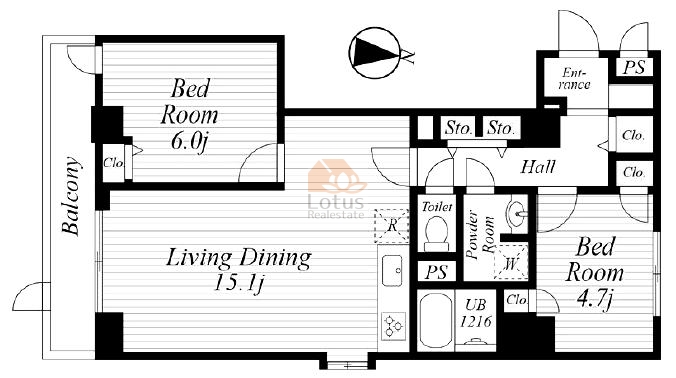 ライオンズマンション東陽町第2203間取図