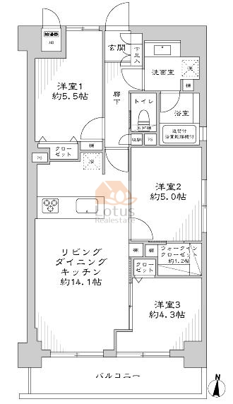 藤和シティコープ木場公園501間取図