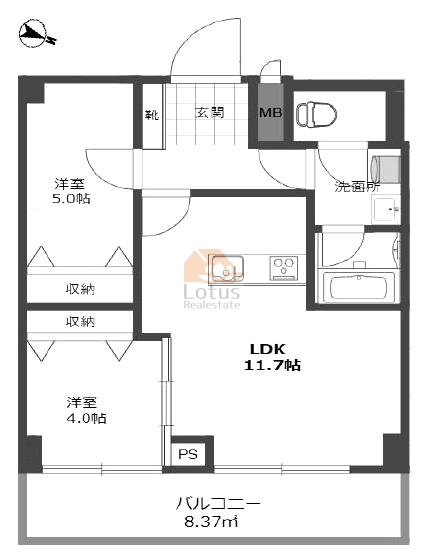 東建ニューハイツ西新宿305間取図