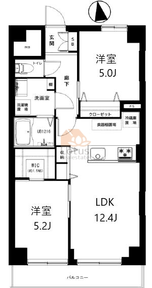 ライオンズマンション豪徳寺202間取図