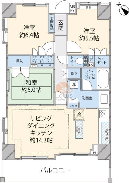 ライオンズ墨田押上301間取図