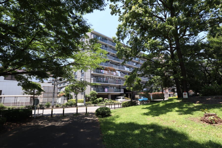 リーベスト玉川上水外観5｜リーベスト玉川上水は目の前に公園が広がっています。。