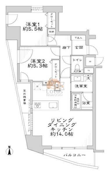 グランツオーベル世田谷代田501間取図