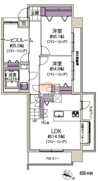 グランレーブ目白東407間取図