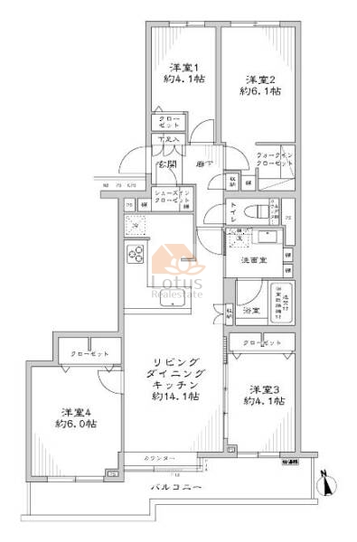 石神井公園パークホームズ208間取図