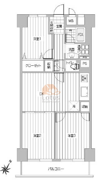 金町スカイハイツ511間取図